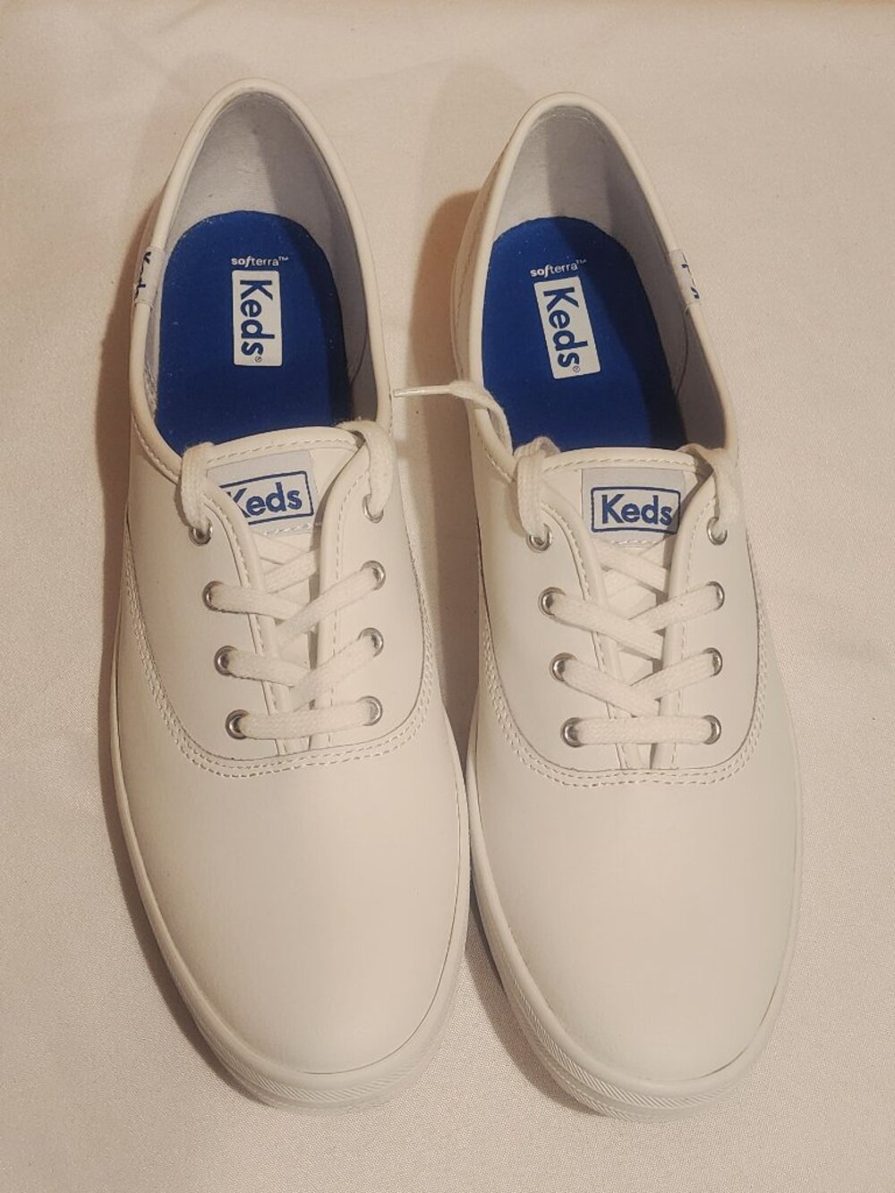 Keds Women's White Champion Leather Lace Up Sneakers Size 11S (Slim Fit)